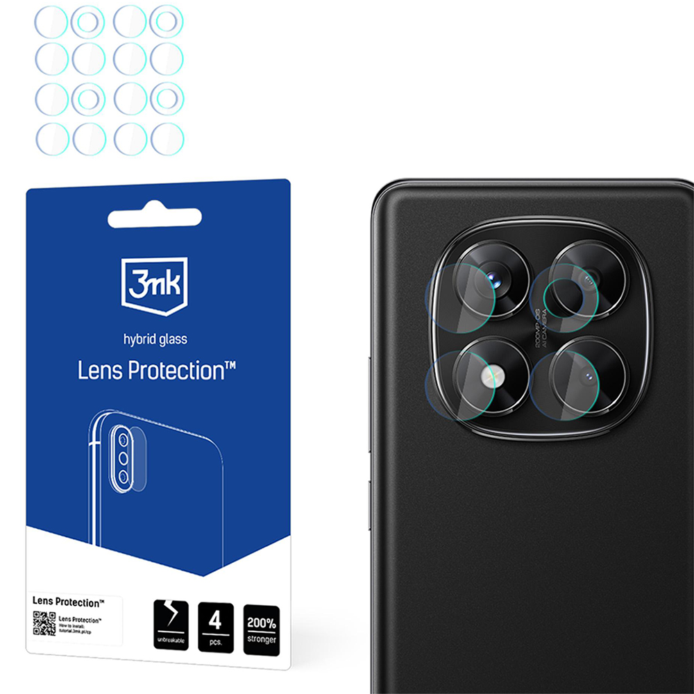 Osłona na aparat 3mk Lens Protection dla Redmi Note 14 Pro 4G, 4 zestawy.